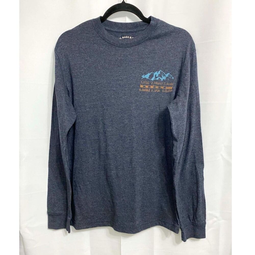 G.H. Bass & Co. Men’s Medium Find the Summit Long Sleeve Graphic T-Shirt Blue